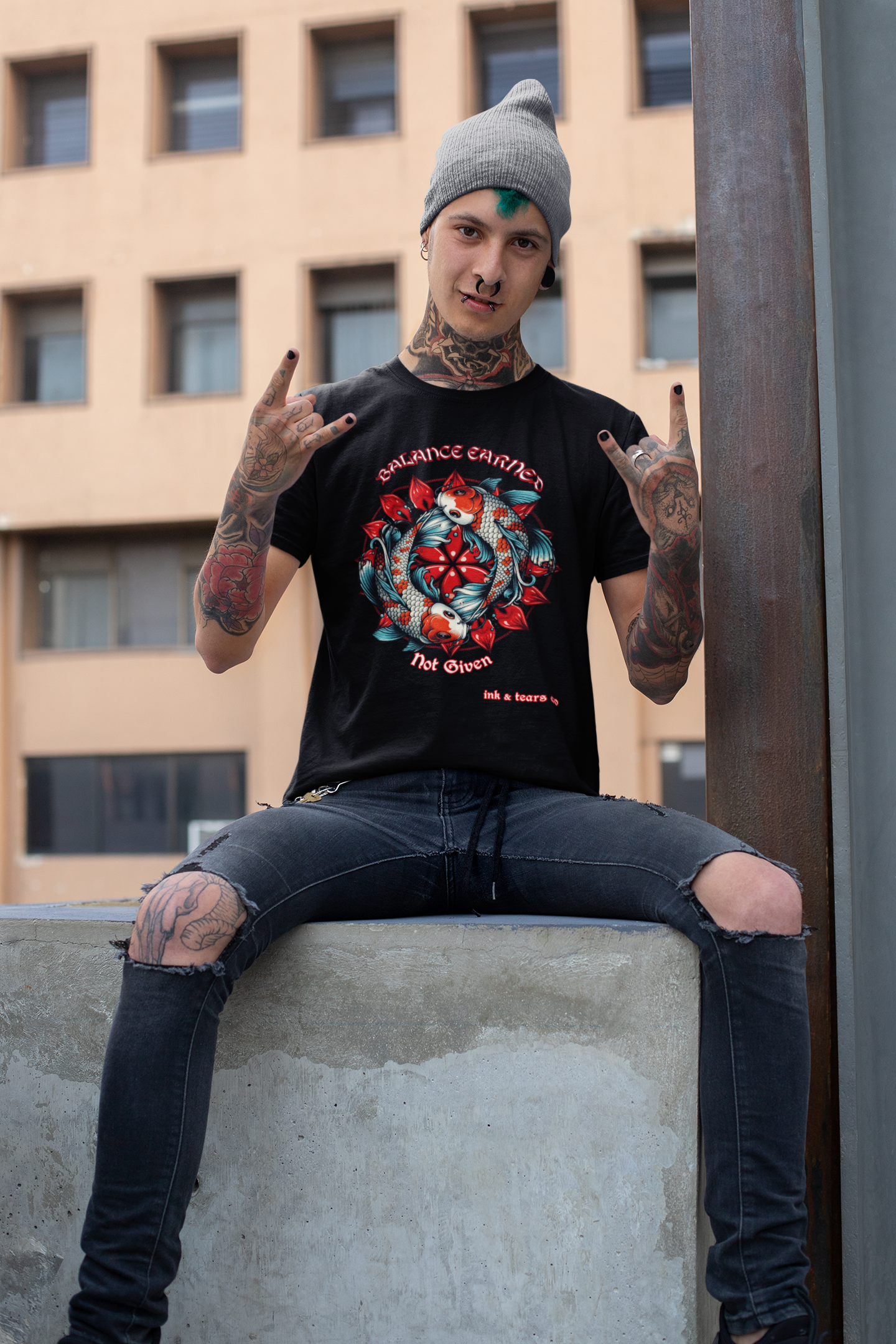 Ink & Tears Co- Balance Earned // The Koi Duality Tee